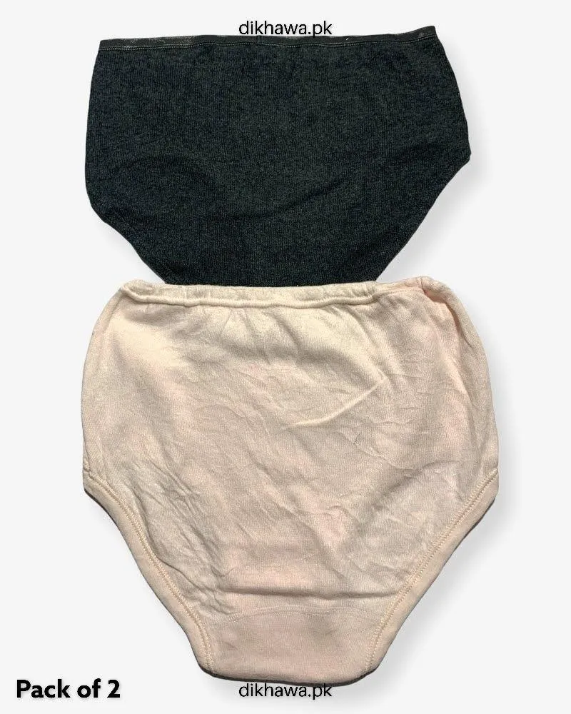 Pack of 2 Imported Stocklot Branded Cotton Panty Stretchable Cotton Lace Panty 2021