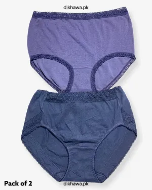 Pack of 2 Imported Stocklot Branded Cotton Panty Stretchable Cotton Lace Panty 2021