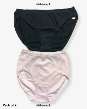 Pack of 2 Imported Stocklot Branded Cotton Panty Stretchable Cotton Lace Panty 2021