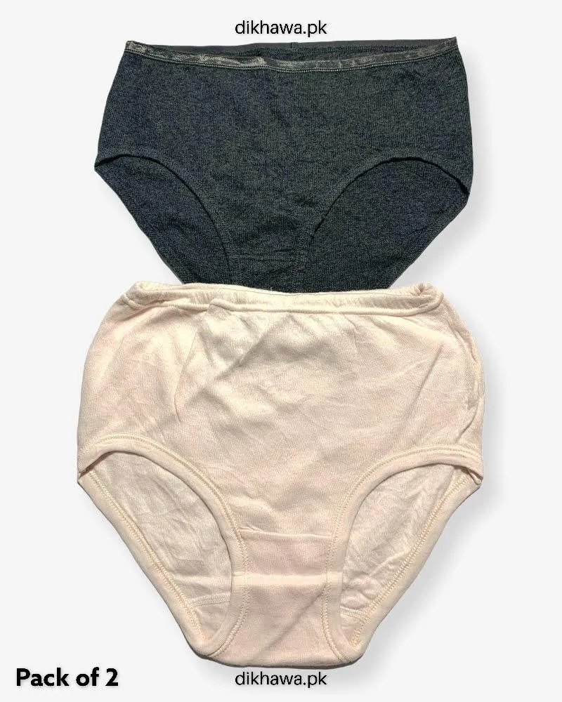 Pack of 2 Imported Stocklot Branded Cotton Panty Stretchable Cotton Lace Panty 2021