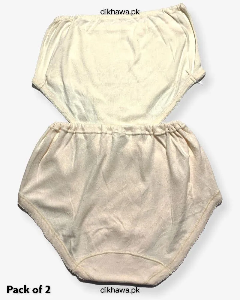 Pack of 2 Imported Stocklot Branded Cotton Panty Stretchable Cotton Lace Panty 2021