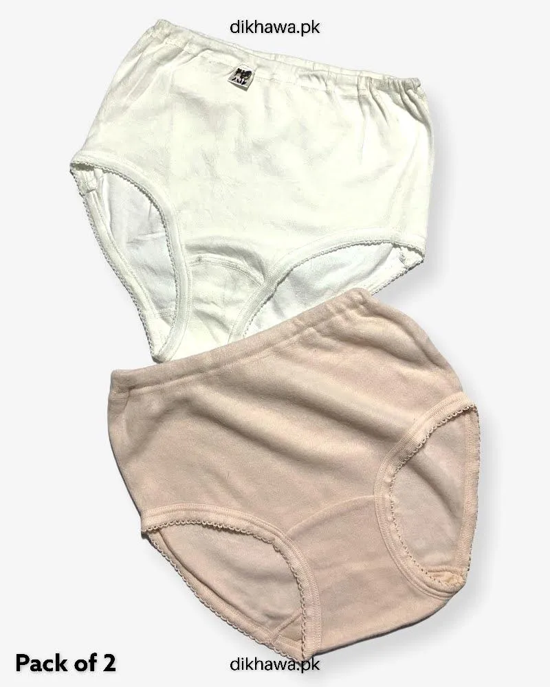 Pack of 2 Imported Stocklot Branded Cotton Panty Stretchable Cotton Lace Panty 2021