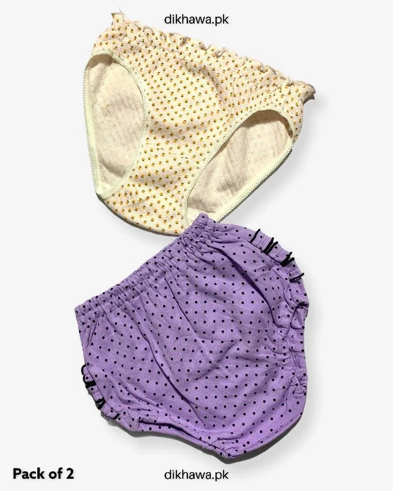 Pack of 2 Imported Stocklot Branded Cotton Panty Stretchable Cotton Lace Panty 2021
