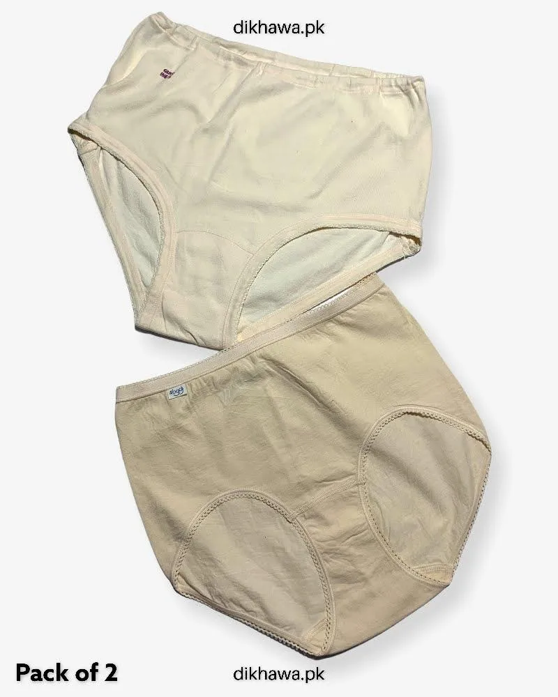 Pack of 2 Imported Stocklot Branded Cotton Panty Stretchable Cotton Lace Panty 2021