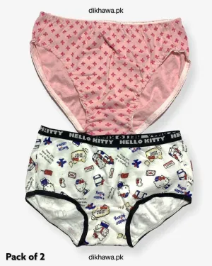 Pack of 2 Imported Stocklot Branded Cotton Panty Stretchable Cotton Lace Panty 2021