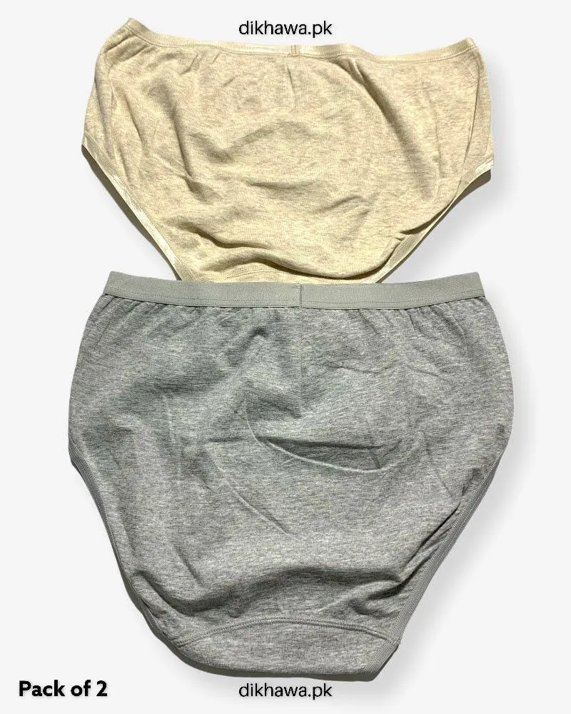 Pack of 2 Imported Stocklot Branded Cotton Panty Stretchable Cotton Lace Panty 2021