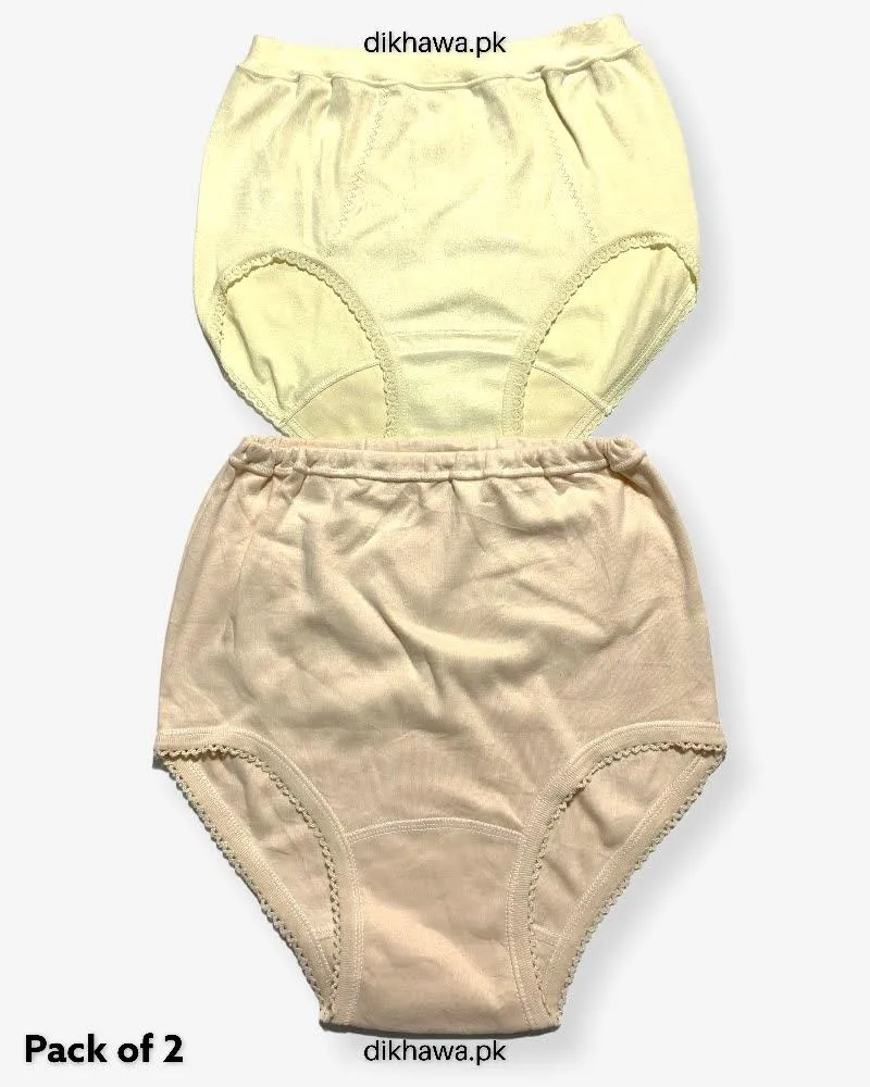 Pack of 2 Imported Stocklot Branded Cotton Panty Stretchable Cotton Lace Panty 2021