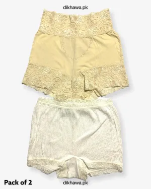 Pack of 2 Imported Stocklot Branded Cotton Panty Stretchable Cotton Lace Panty 2021