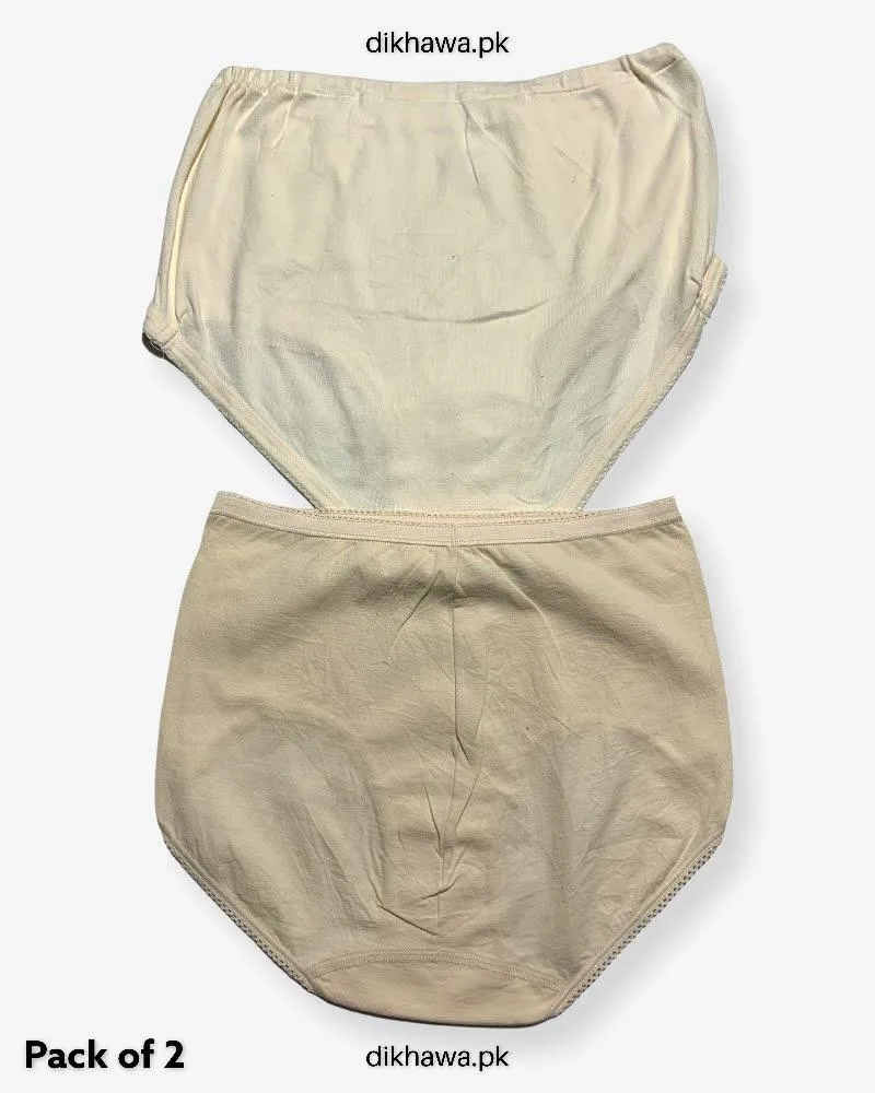 Pack of 2 Imported Stocklot Branded Cotton Panty Stretchable Cotton Lace Panty 2021