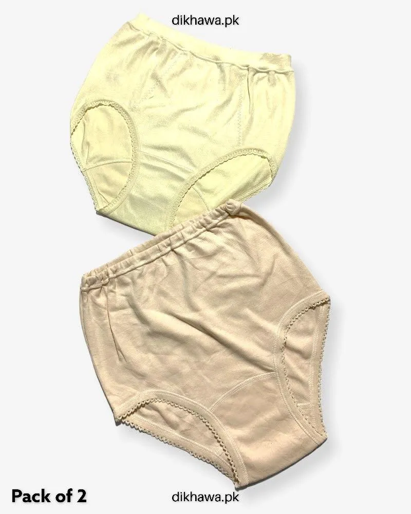 Pack of 2 Imported Stocklot Branded Cotton Panty Stretchable Cotton Lace Panty 2021