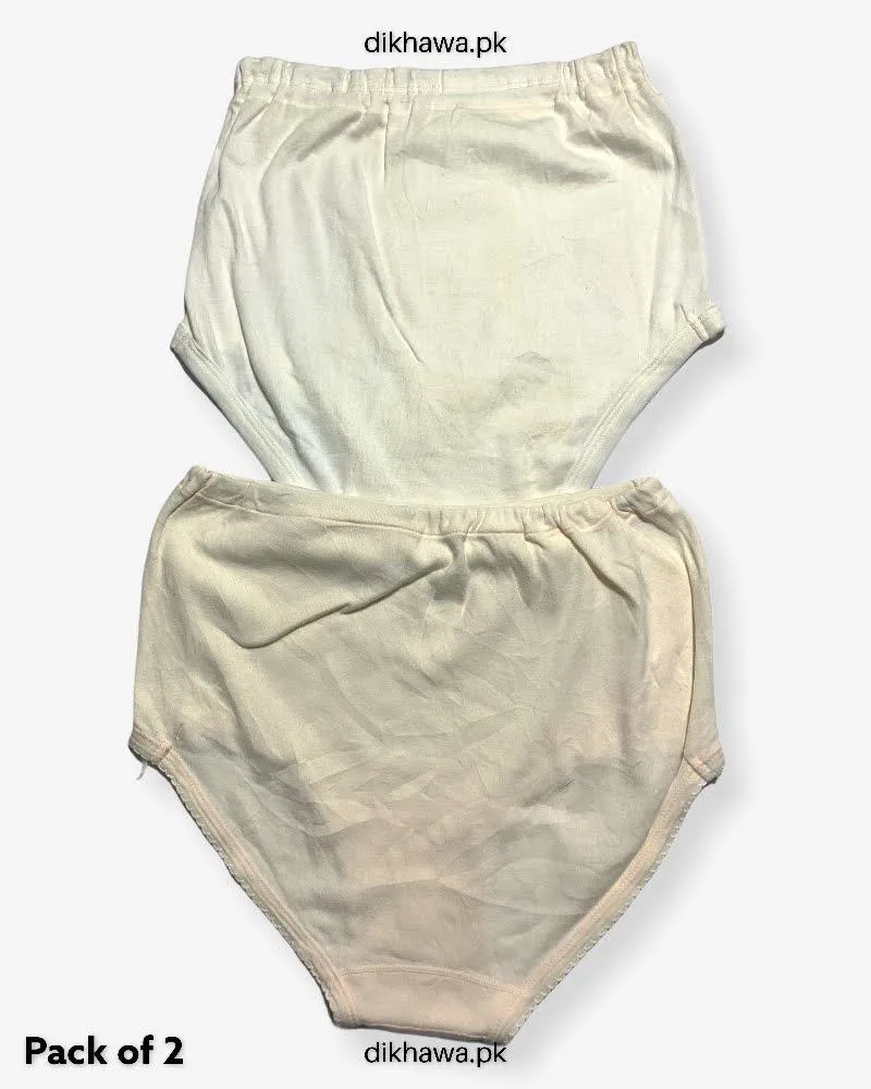 Pack of 2 Imported Stocklot Branded Cotton Panty Stretchable Cotton Lace Panty 2021
