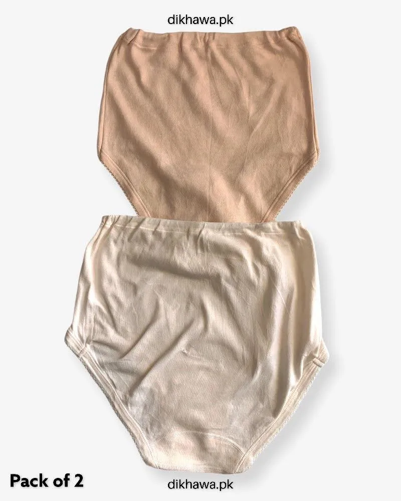 Pack of 2 Imported Stocklot Branded Cotton Panty Stretchable Cotton Lace Panty 2021