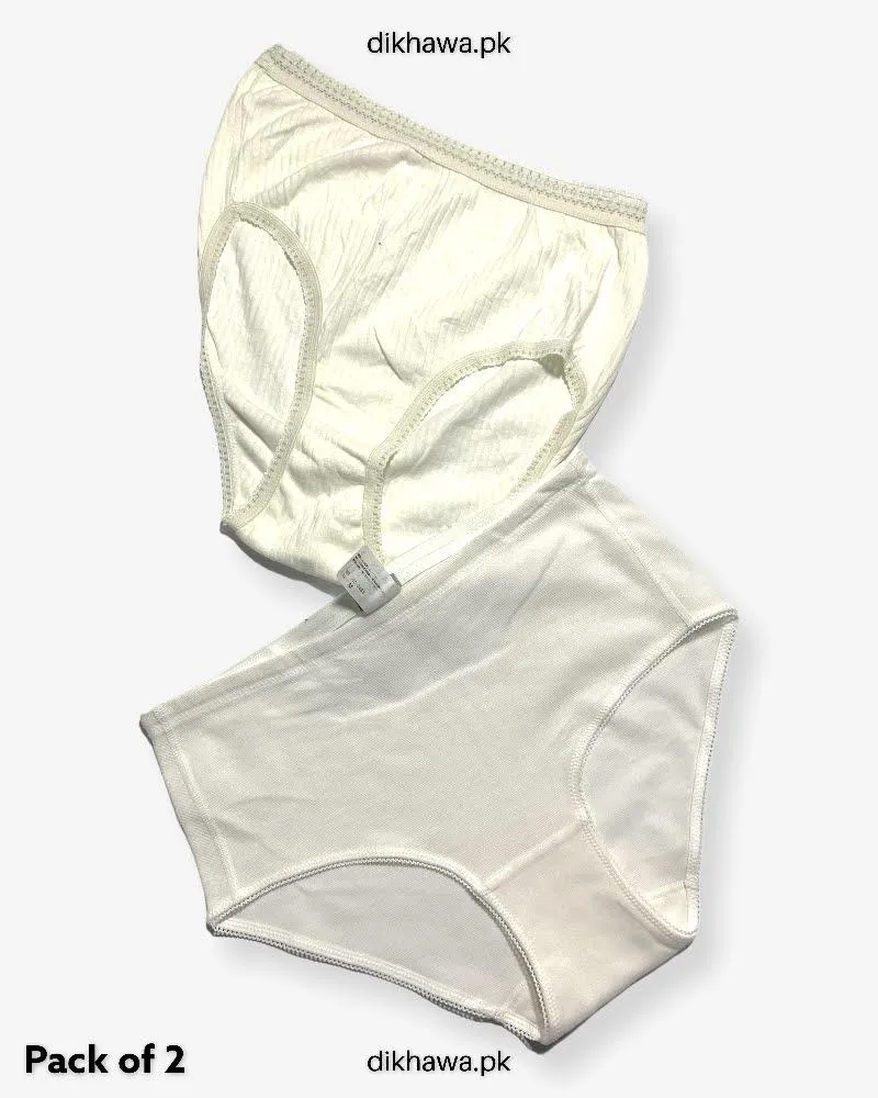 Pack of 2 Imported Stocklot Branded Cotton Panty Stretchable Cotton Lace Panty 2021