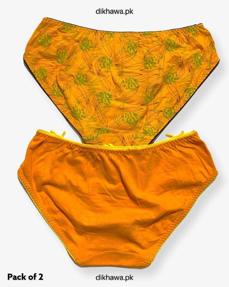 Pack of 2 Imported Stocklot Branded Cotton Panty Stretchable Cotton Lace Panty 2021
