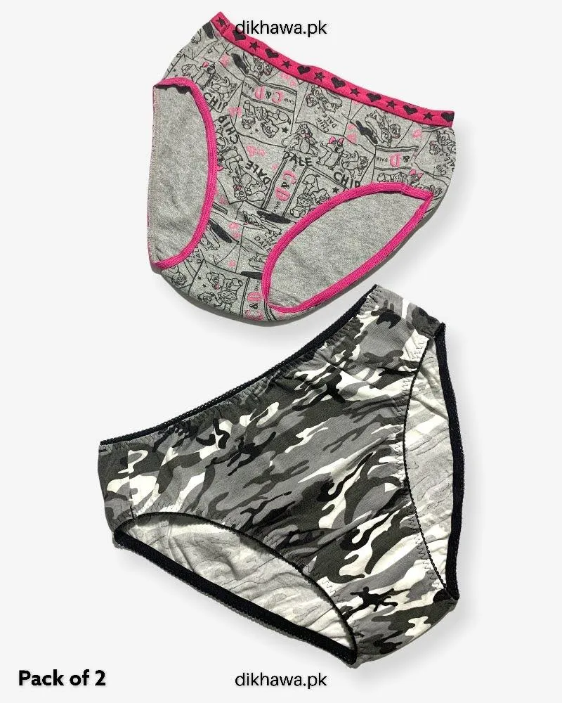 Pack of 2 Imported Stocklot Branded Cotton Panty Stretchable Cotton Lace Panty 2021