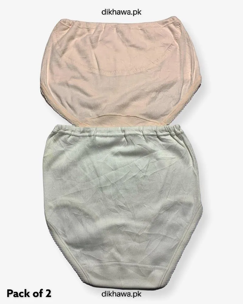 Pack of 2 Imported Stocklot Branded Cotton Panty Stretchable Cotton Lace Panty 2021