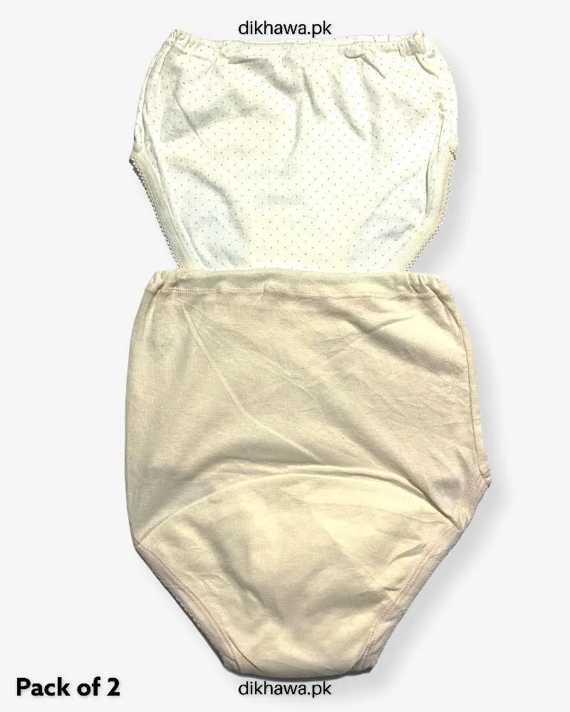 Pack of 2 Imported Stocklot Branded Cotton Panty Stretchable Cotton Lace Panty 2021