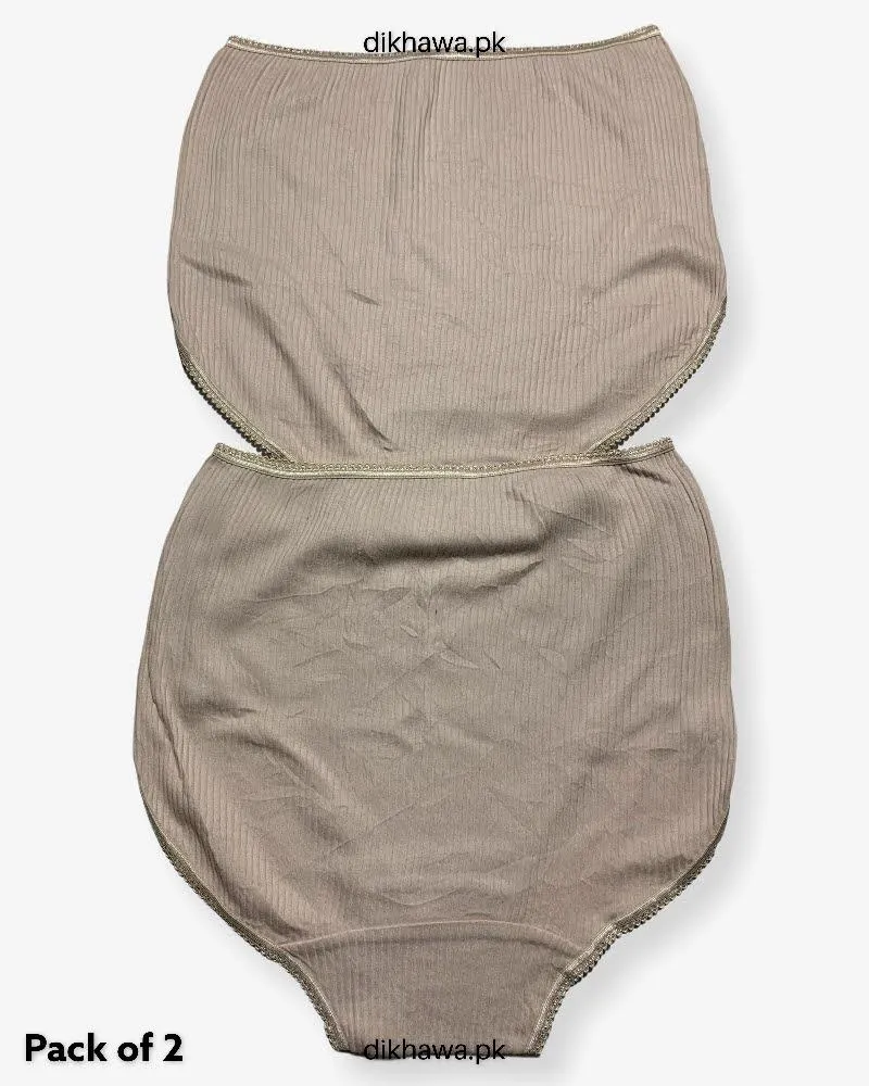 Pack of 2 Imported Stocklot Branded Cotton Panty Stretchable Cotton Lace Panty 2021
