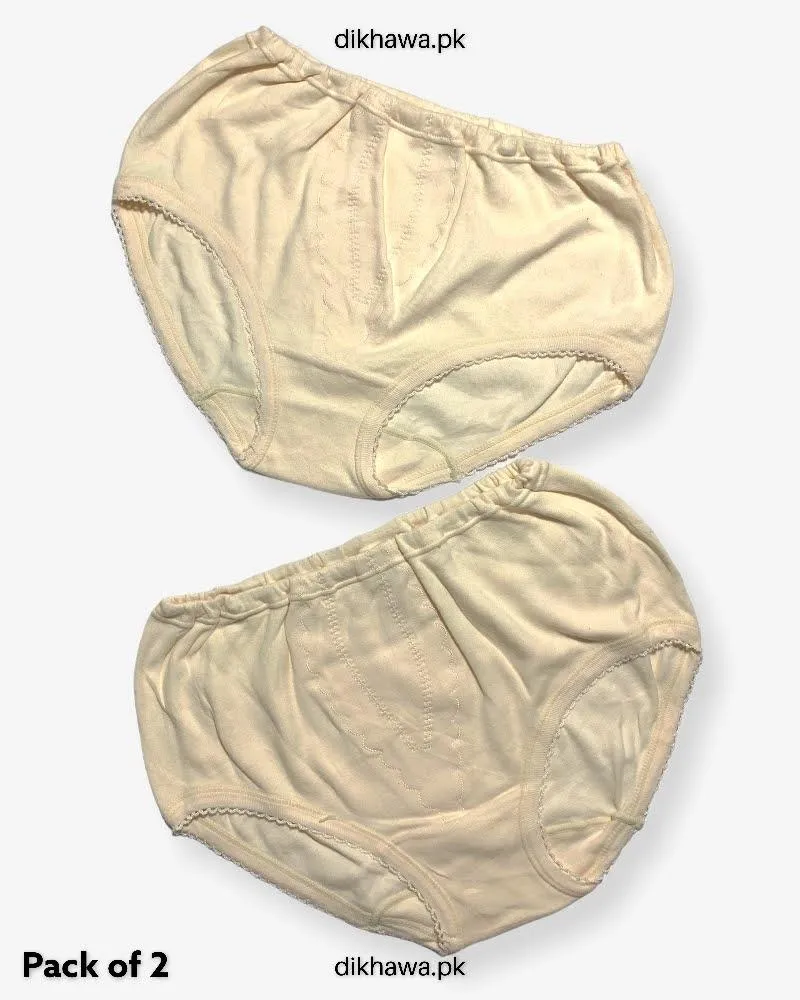 Pack of 2 Imported Stocklot Branded Cotton Panty Stretchable Cotton Lace Panty 2021