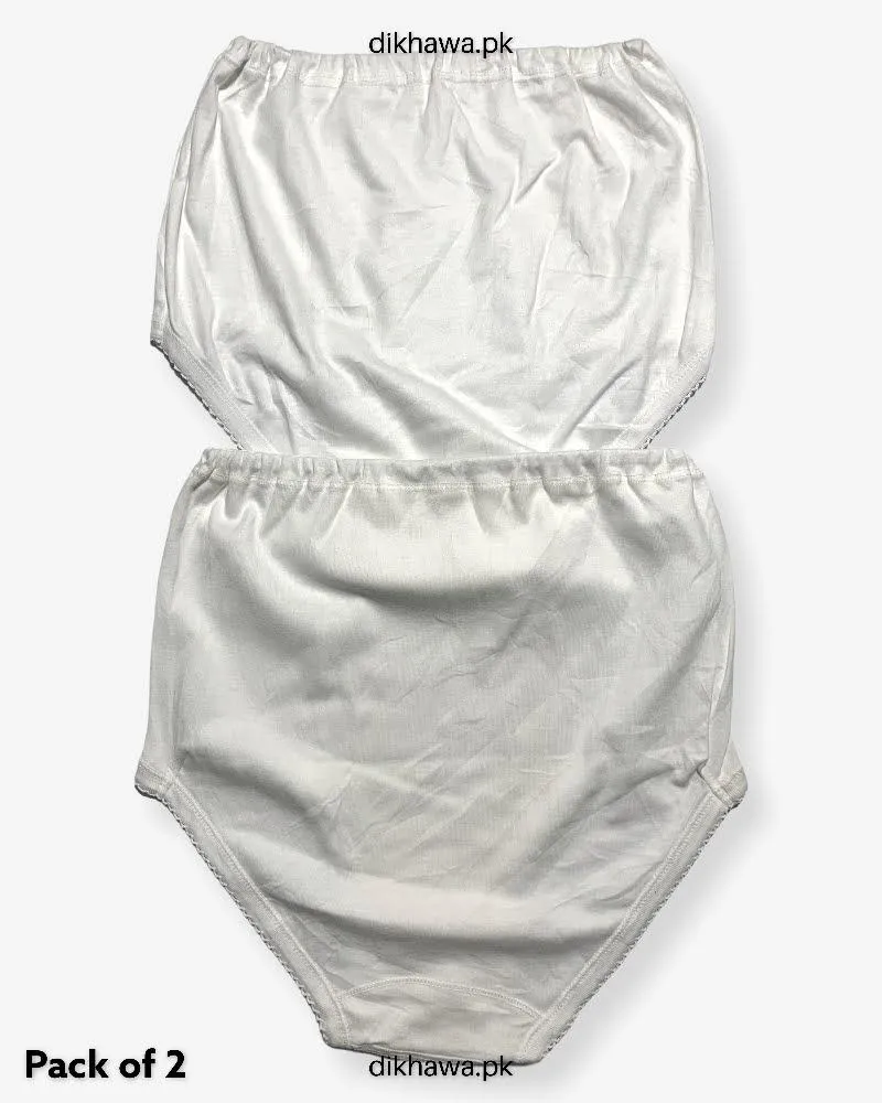 Pack of 2 Imported Stocklot Branded Cotton Panty Stretchable Cotton Lace Panty 2021