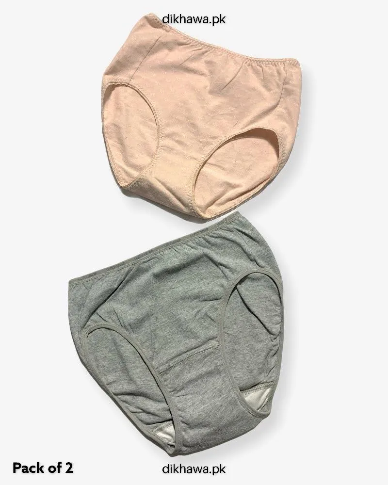 Pack of 2 Imported Stocklot Branded Cotton Panty Stretchable Cotton Lace Panty 2021