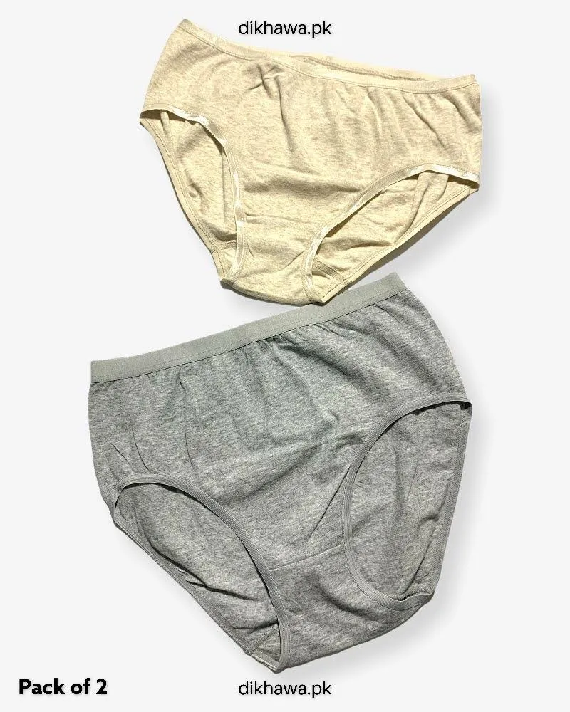 Pack of 2 Imported Stocklot Branded Cotton Panty Stretchable Cotton Lace Panty 2021