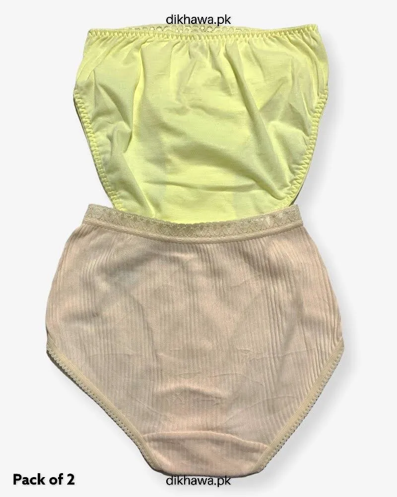 Pack of 2 Imported Stocklot Branded Cotton Panty Stretchable Cotton Lace Panty 2021