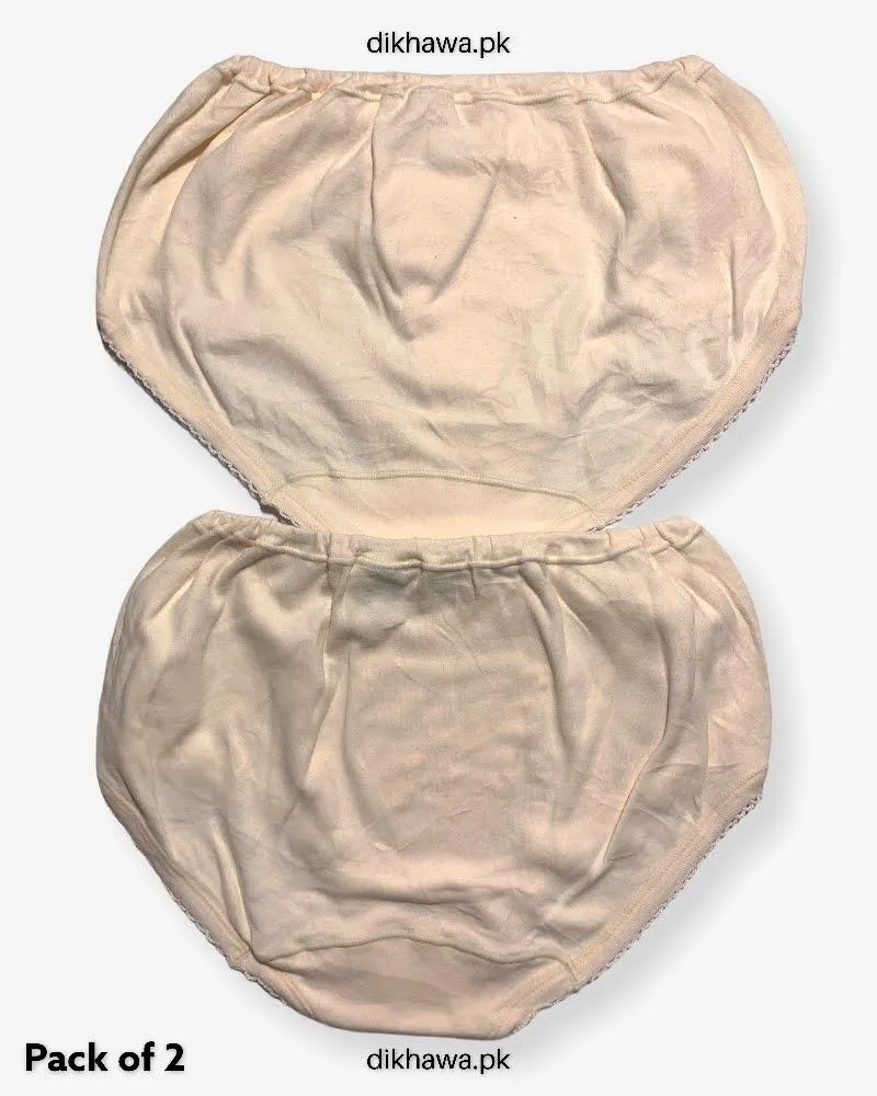 Pack of 2 Imported Stocklot Branded Cotton Panty Stretchable Cotton Lace Panty 2021