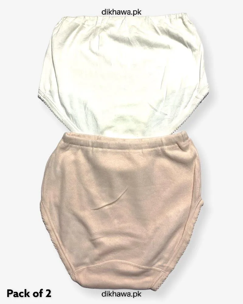 Pack of 2 Imported Stocklot Branded Cotton Panty Stretchable Cotton Lace Panty 2021