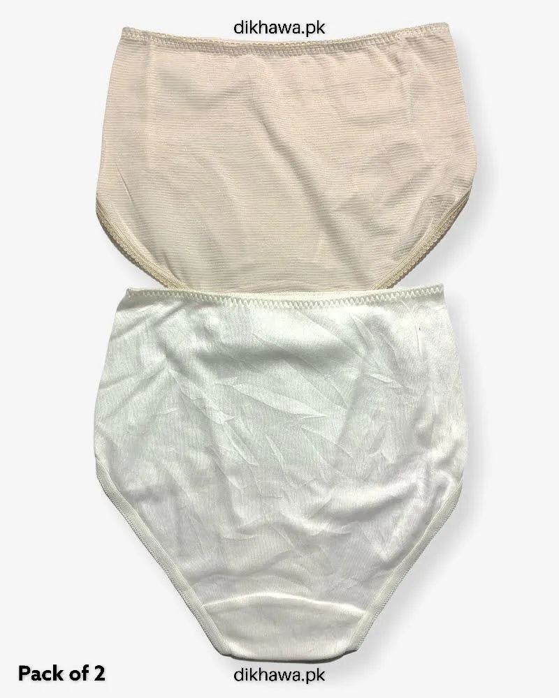 Pack of 2 Imported Stocklot Branded Cotton Panty Stretchable Cotton Lace Panty 2021