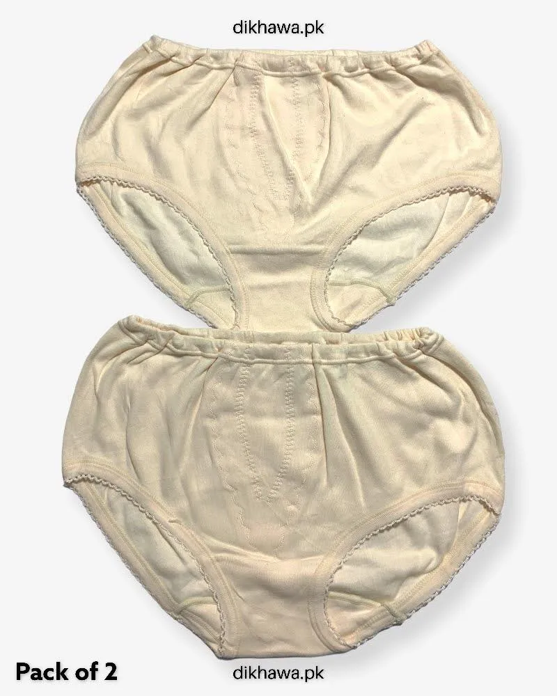 Pack of 2 Imported Stocklot Branded Cotton Panty Stretchable Cotton Lace Panty 2021