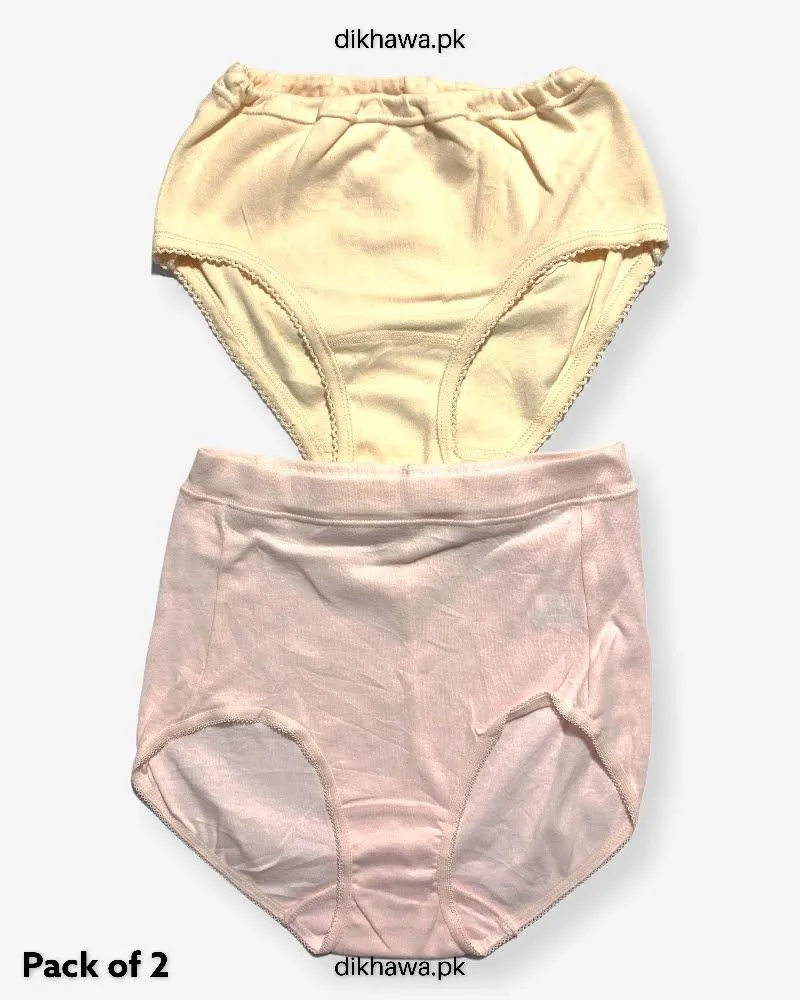 Pack of 2 Imported Stocklot Branded Cotton Panty Stretchable Cotton Lace Panty 2021