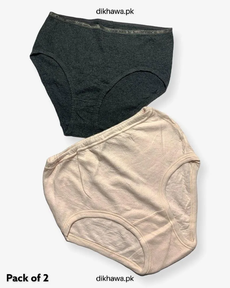 Pack of 2 Imported Stocklot Branded Cotton Panty Stretchable Cotton Lace Panty 2021