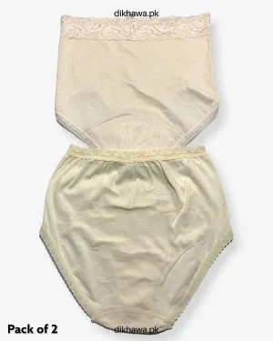 Pack of 2 Imported Stocklot Branded Cotton Panty Stretchable Cotton Lace Panty 2021