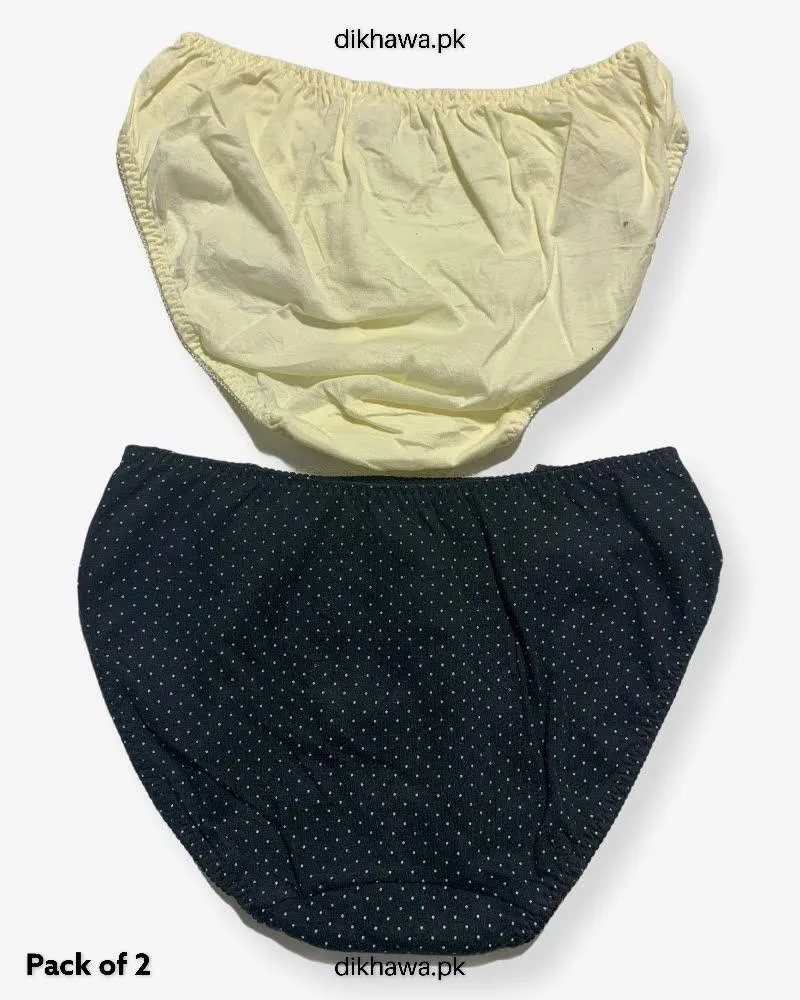 Pack of 2 Imported Stocklot Branded Cotton Panty Stretchable Cotton Lace Panty 2021