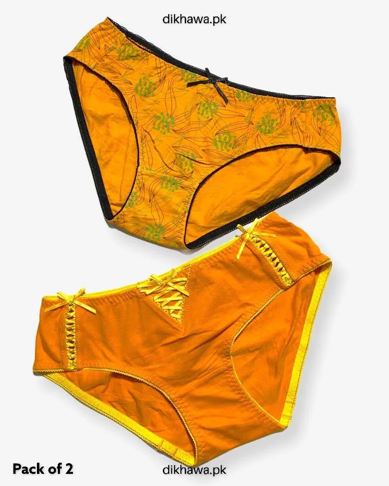 Pack of 2 Imported Stocklot Branded Cotton Panty Stretchable Cotton Lace Panty 2021