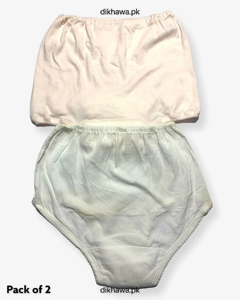 Pack of 2 Imported Stocklot Branded Cotton Panty Stretchable Cotton Lace Panty 2021