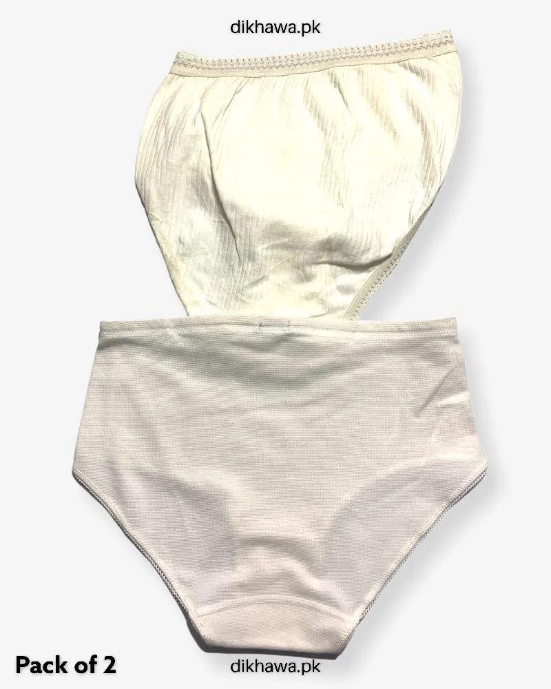 Pack of 2 Imported Stocklot Branded Cotton Panty Stretchable Cotton Lace Panty 2021