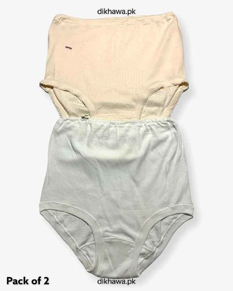 Pack of 2 Imported Stocklot Branded Cotton Panty Stretchable Cotton Lace Panty 2021