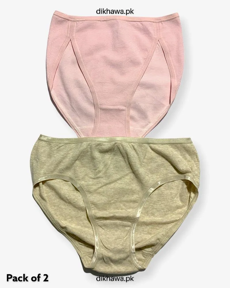 Pack of 2 Imported Stocklot Branded Cotton Panty Stretchable Cotton Panty 2021