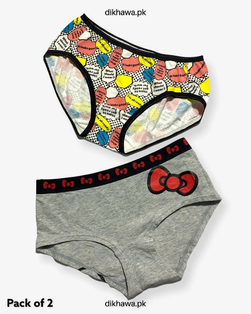 Pack of 2 Imported Stocklot Branded Cotton Panty Stretchable Cotton Panty 2021