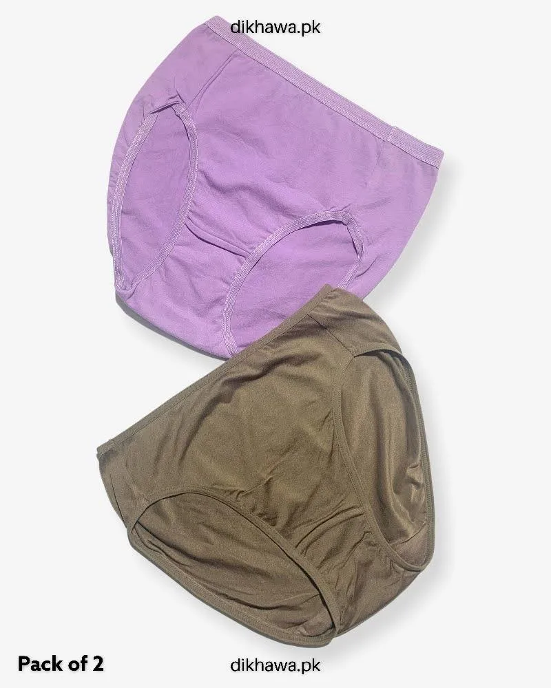 Pack of 2 Imported Stocklot Branded Cotton Panty Stretchable Cotton Panty 2021