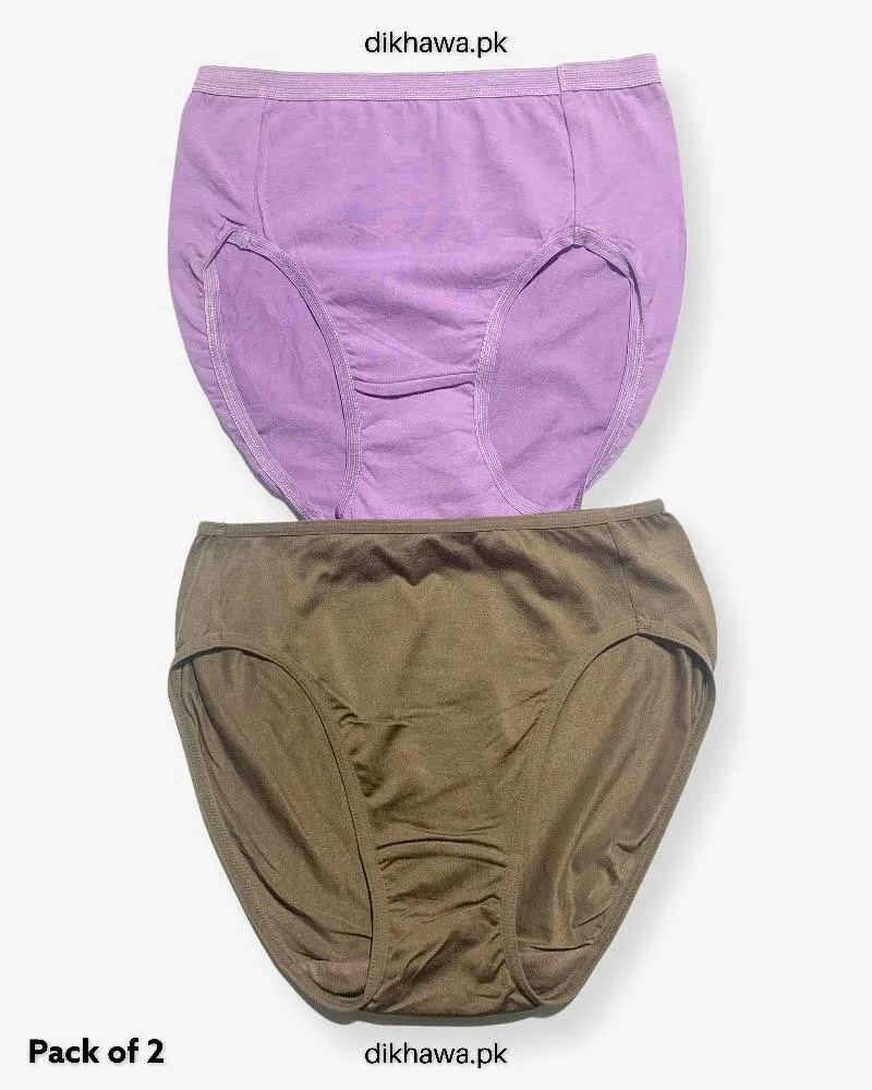 Pack of 2 Imported Stocklot Branded Cotton Panty Stretchable Cotton Panty 2021