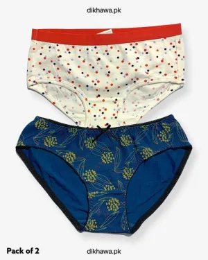 Pack of 2 Imported Stocklot Branded Cotton Panty Stretchable Cotton Panty 2021