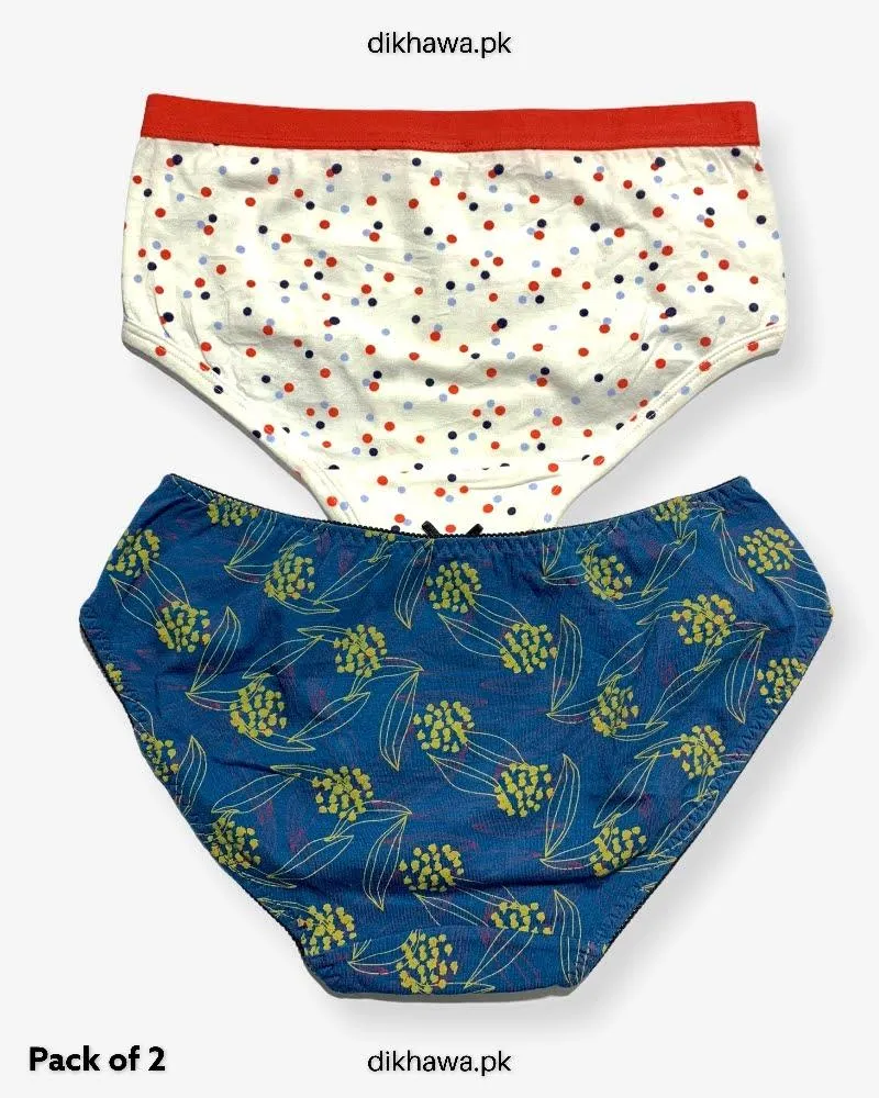 Pack of 2 Imported Stocklot Branded Cotton Panty Stretchable Cotton Panty 2021