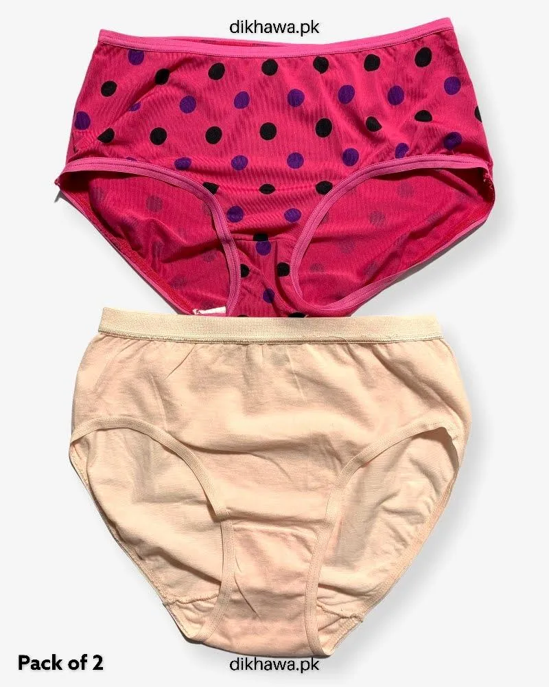 Pack of 2 Imported Stocklot Branded Cotton Panty Stretchable Cotton Panty 2021