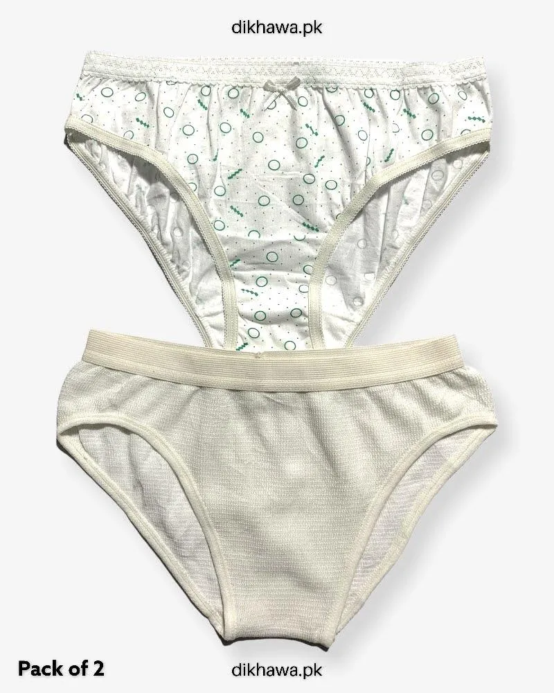 Pack of 2 Imported Stocklot Branded Cotton Panty Stretchable Cotton Panty 2021