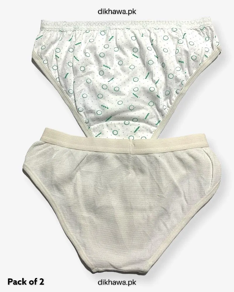Pack of 2 Imported Stocklot Branded Cotton Panty Stretchable Cotton Panty 2021