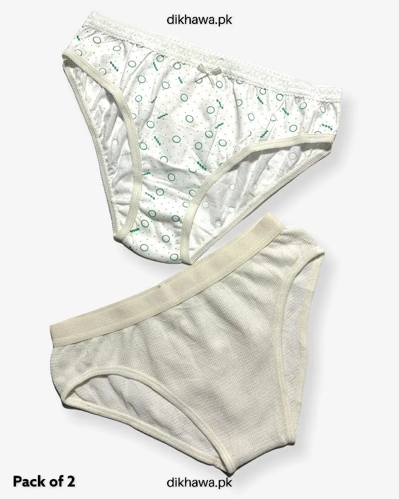 Pack of 2 Imported Stocklot Branded Cotton Panty Stretchable Cotton Panty 2021