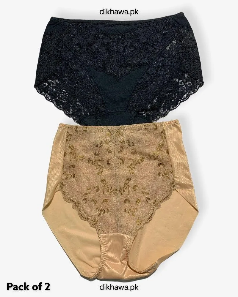 Pack of 2 Imported Stocklot Branded Net Panty Stretchable Net Lace Panty 2021
